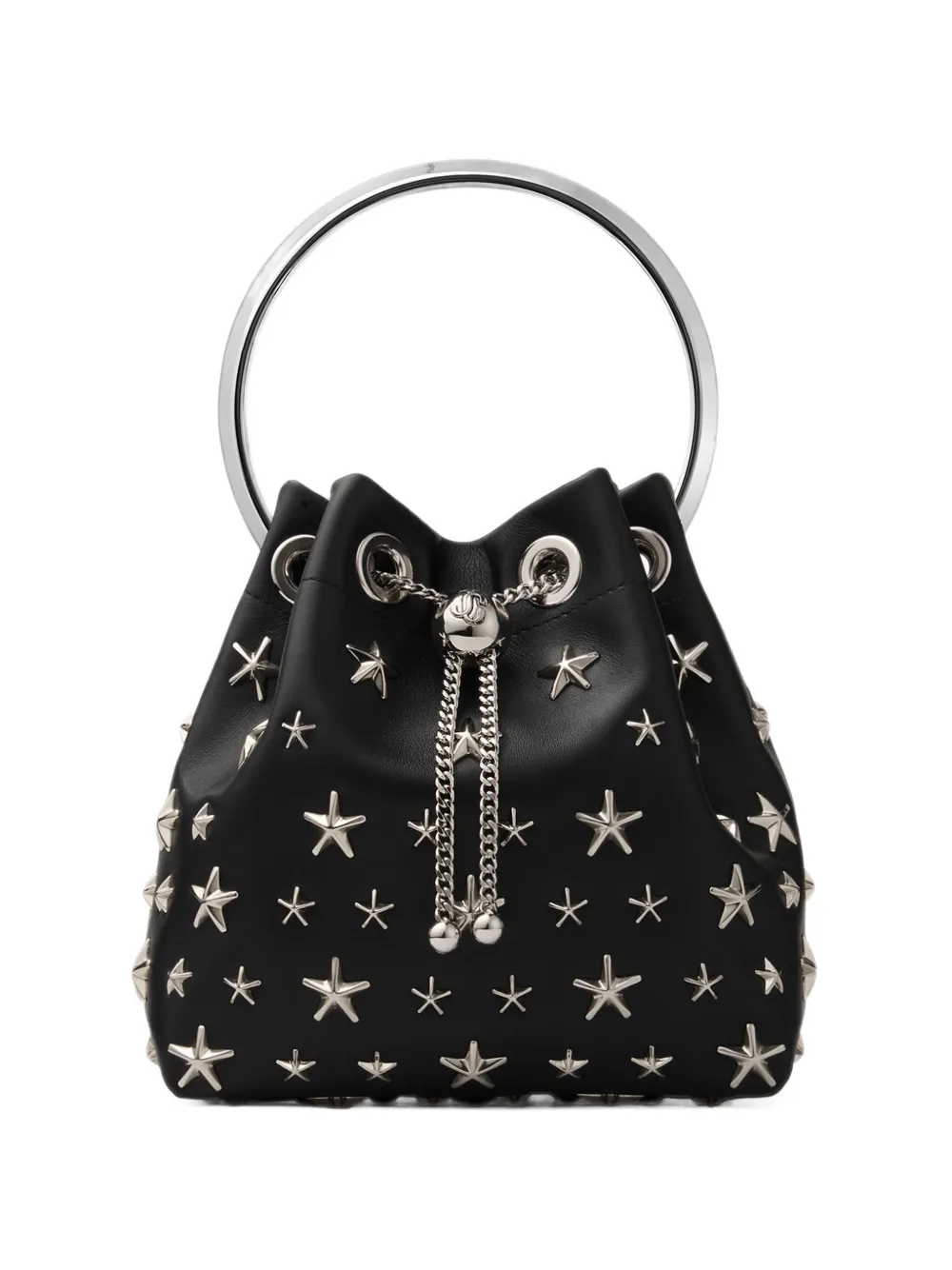 Jimmy Choo Bon Bon star-studded bucket bag - Nero