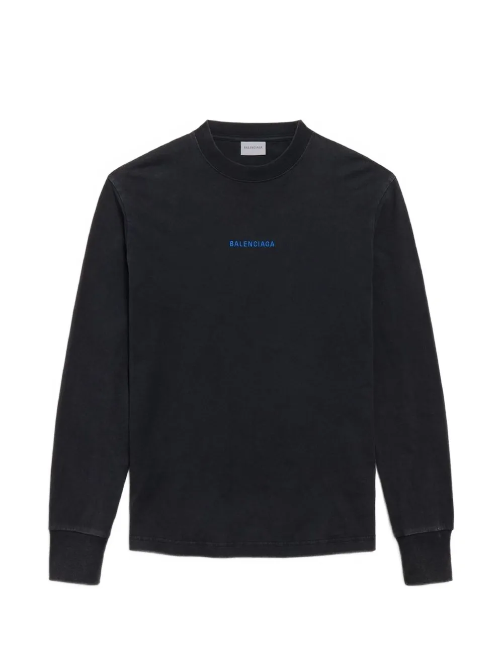 Balenciaga Balenciaga-back medium-fit long-sleeves T-shirt in faded black - Nero