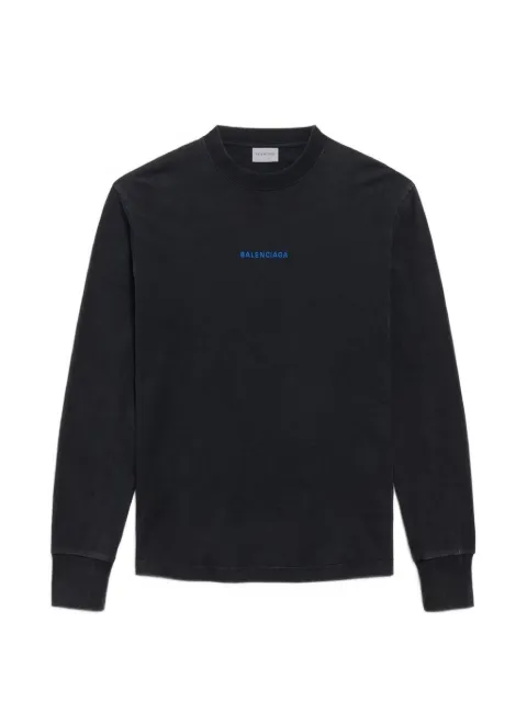 Balenciaga Balenciaga-back medium-fit long-sleeves T-shirt in faded black