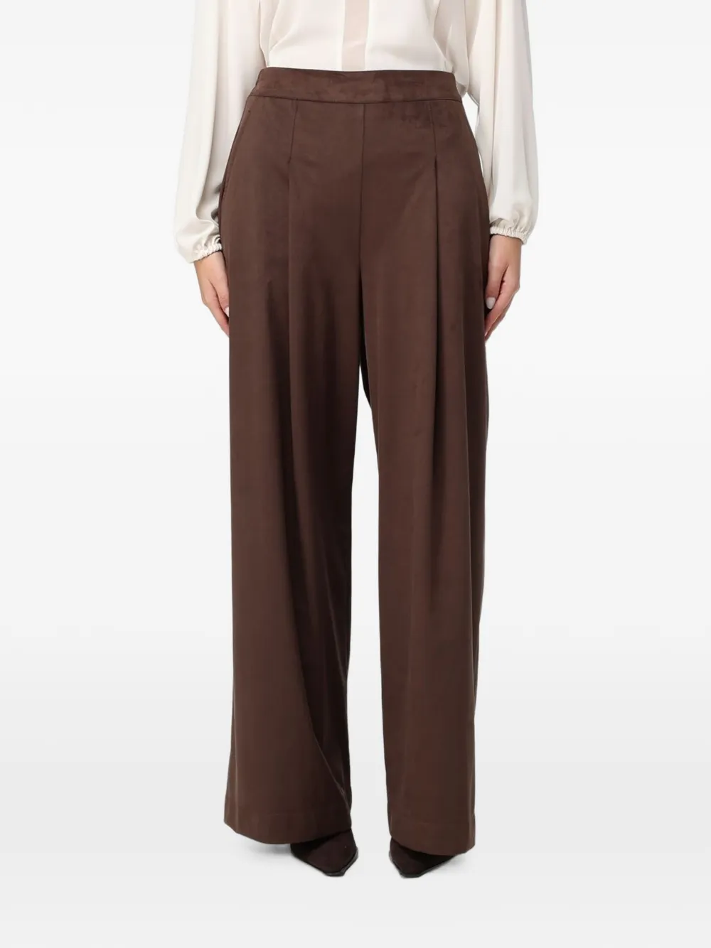 Hanita pleated wide-leg trousers - Braun