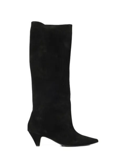 Anna F. pointed-toe kitten-heel boots