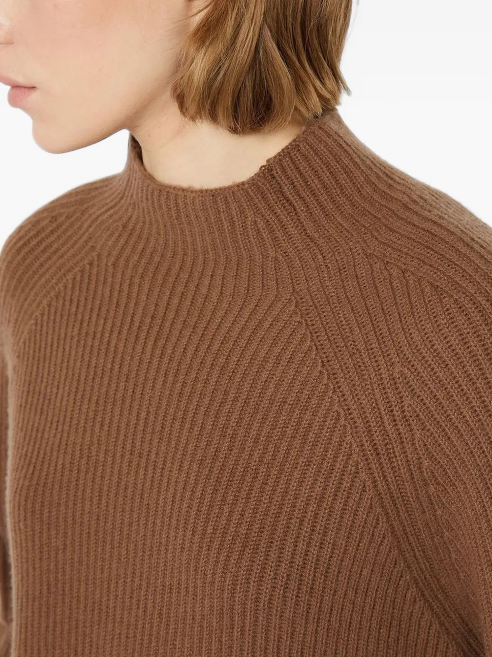 Max Mara Nettare ribbed-knit raglan-sleeve sweater Bruin
