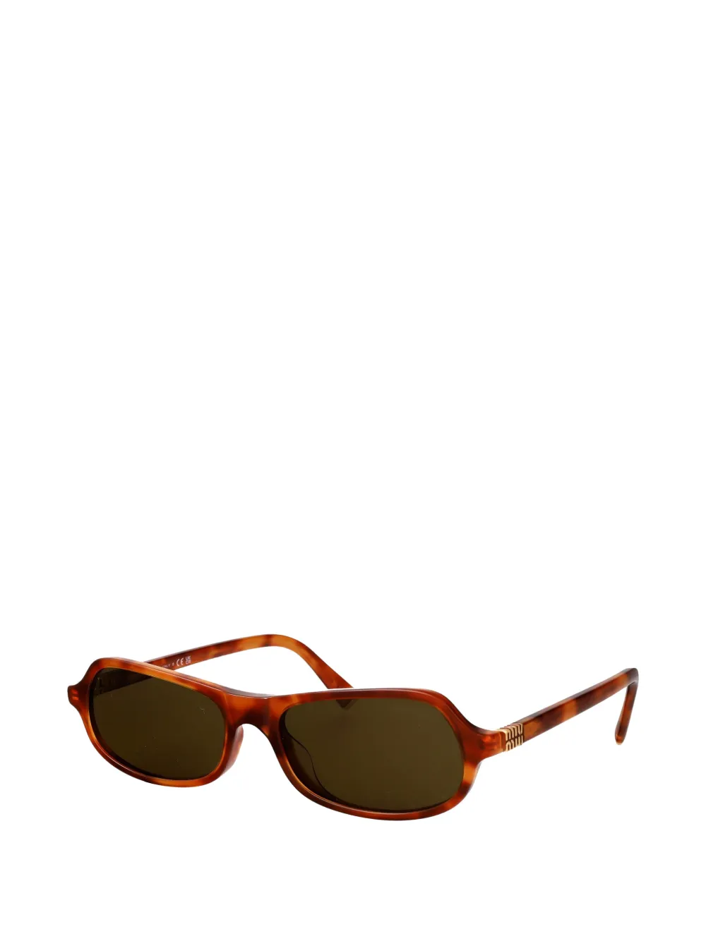 Miu Eyewear Zonnebril met rechthoekig montuur Bruin