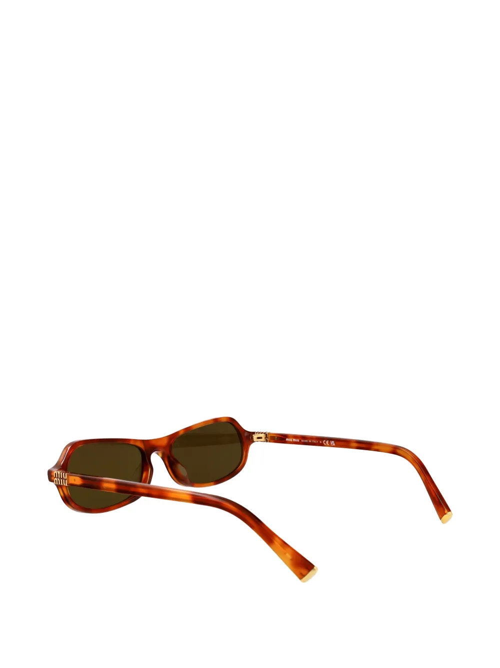 Miu Eyewear Zonnebril met rechthoekig montuur Bruin