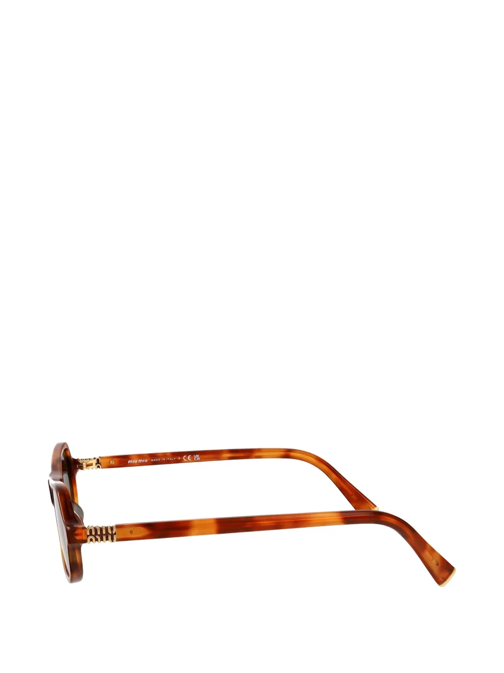 Miu Eyewear Zonnebril met rechthoekig montuur Bruin