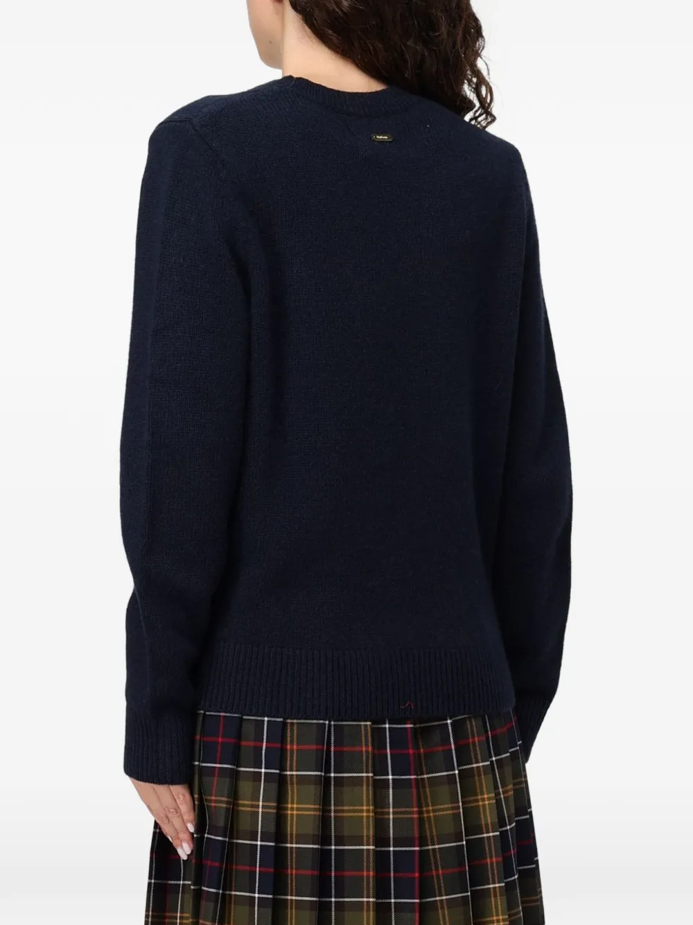 Barbour ribbed-trim crew-neck sweater Blauw