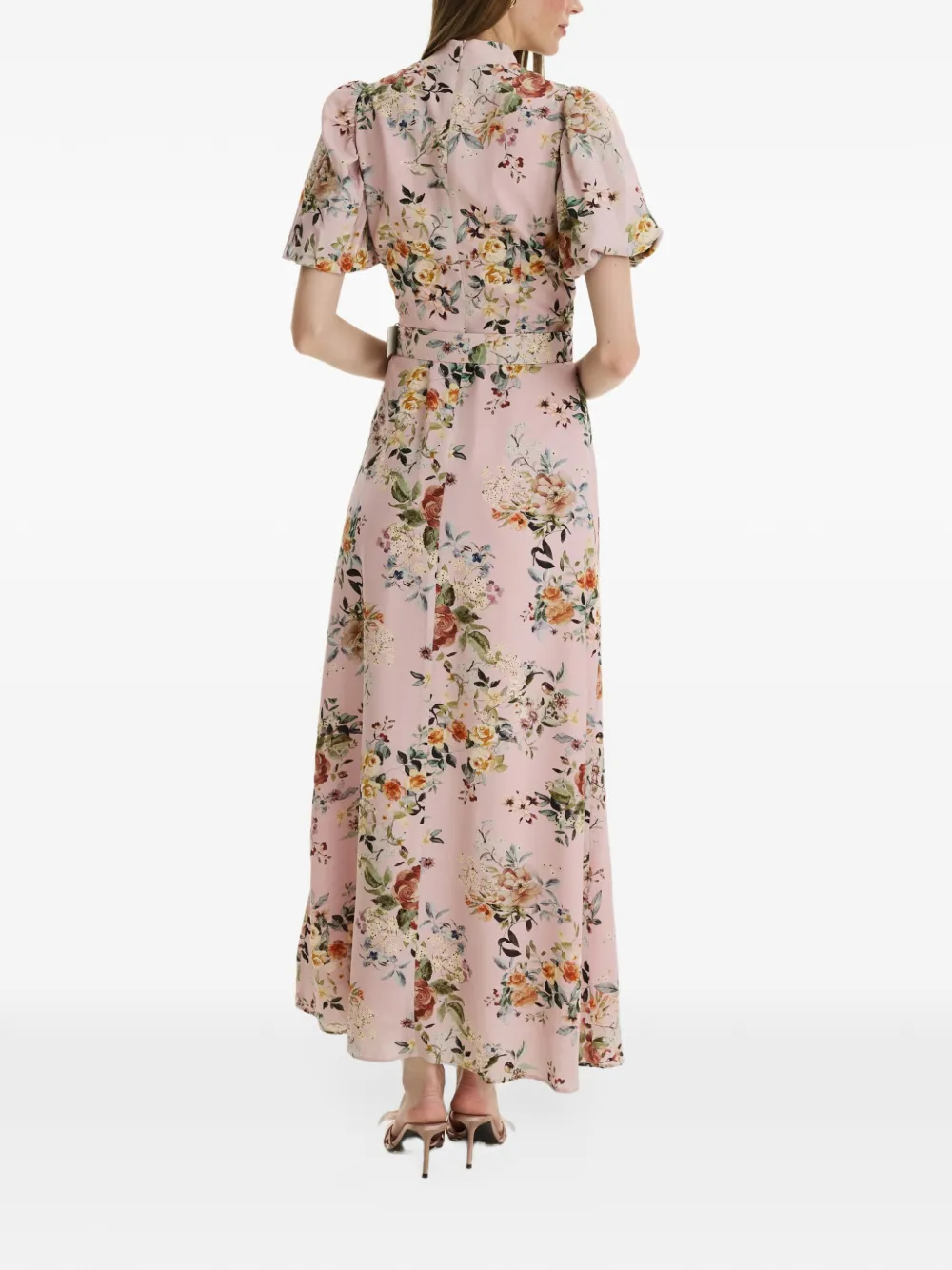 MOOS STUDIO Secret Garden floral-print belted maxi dress Roze