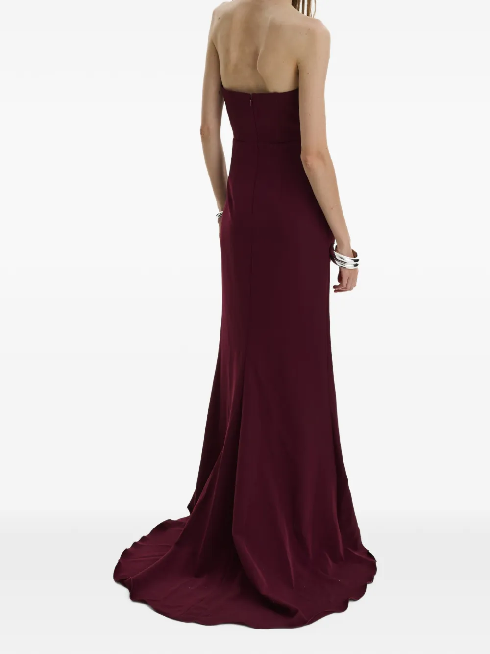 MOOS STUDIO After Midnight one-shoulder draped maxi gown Rood
