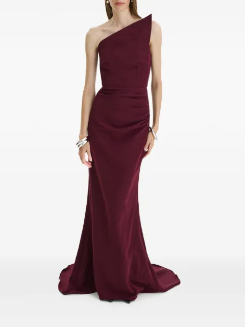 MOOS STUDIO After Midnight one-shoulder draped maxi gown