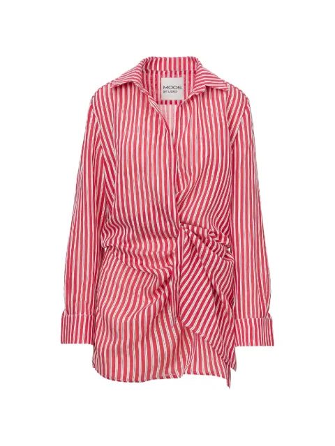 MOOS STUDIO robe-chemise courte rayée et nouée
