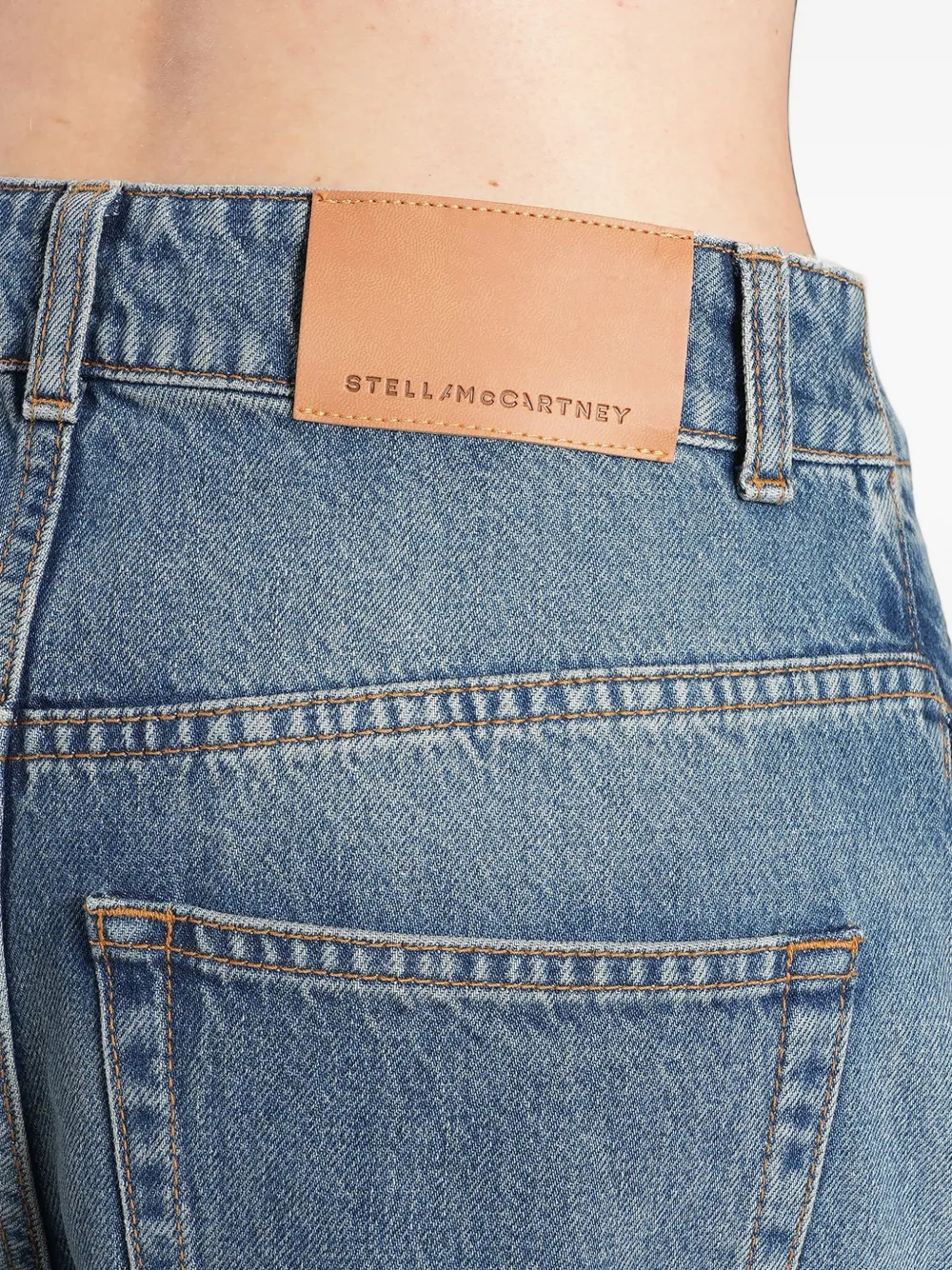 Stella McCartney zip-detail barrel-leg jeans Blauw