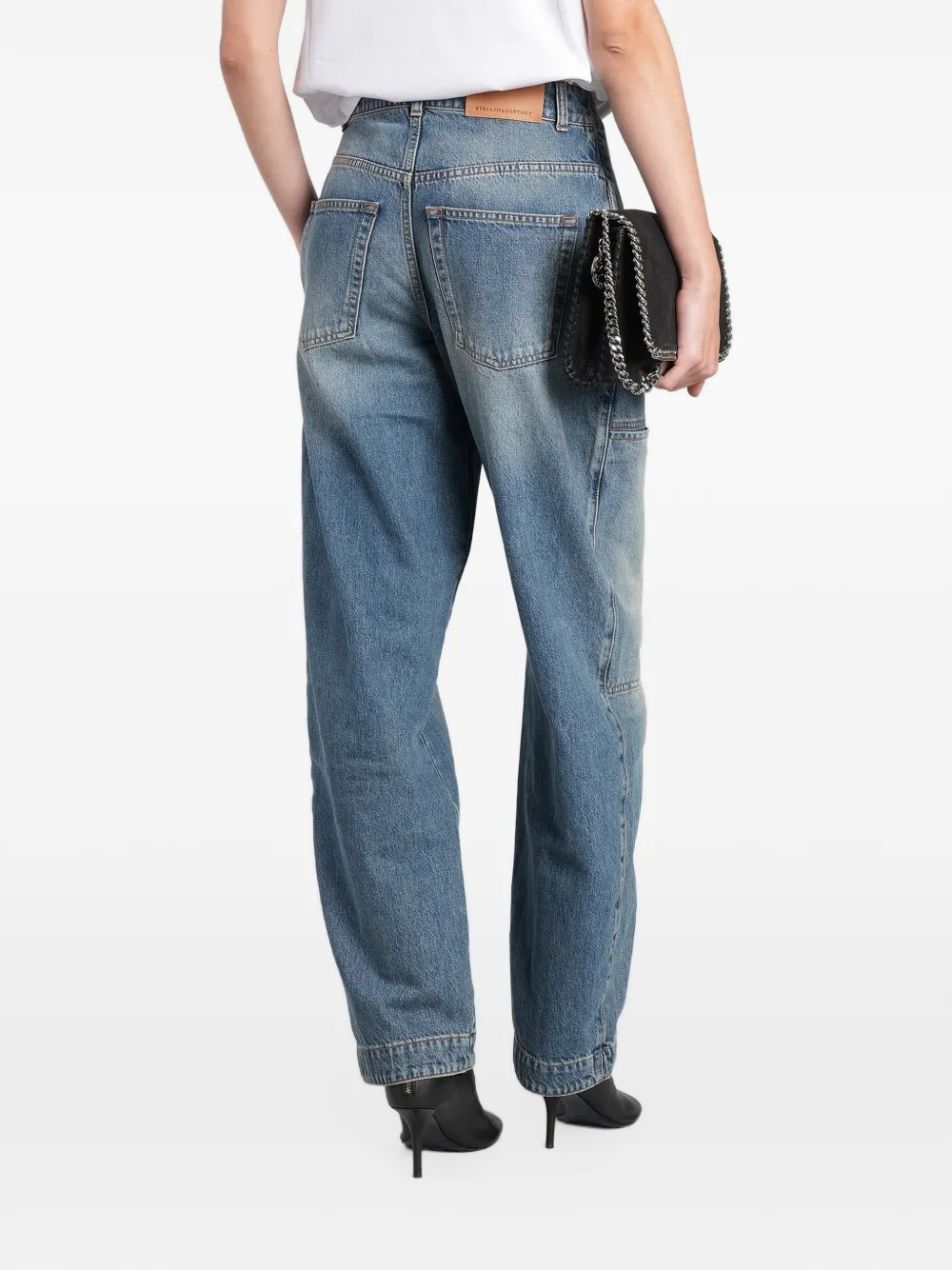 Stella McCartney zip-detail barrel-leg jeans Blauw