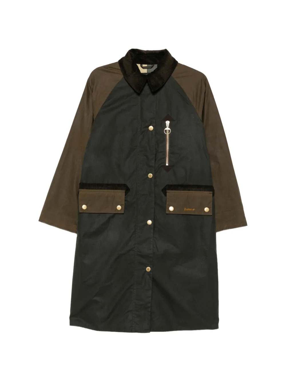 Barbour colour-block corduroy-collar jacket - Grün