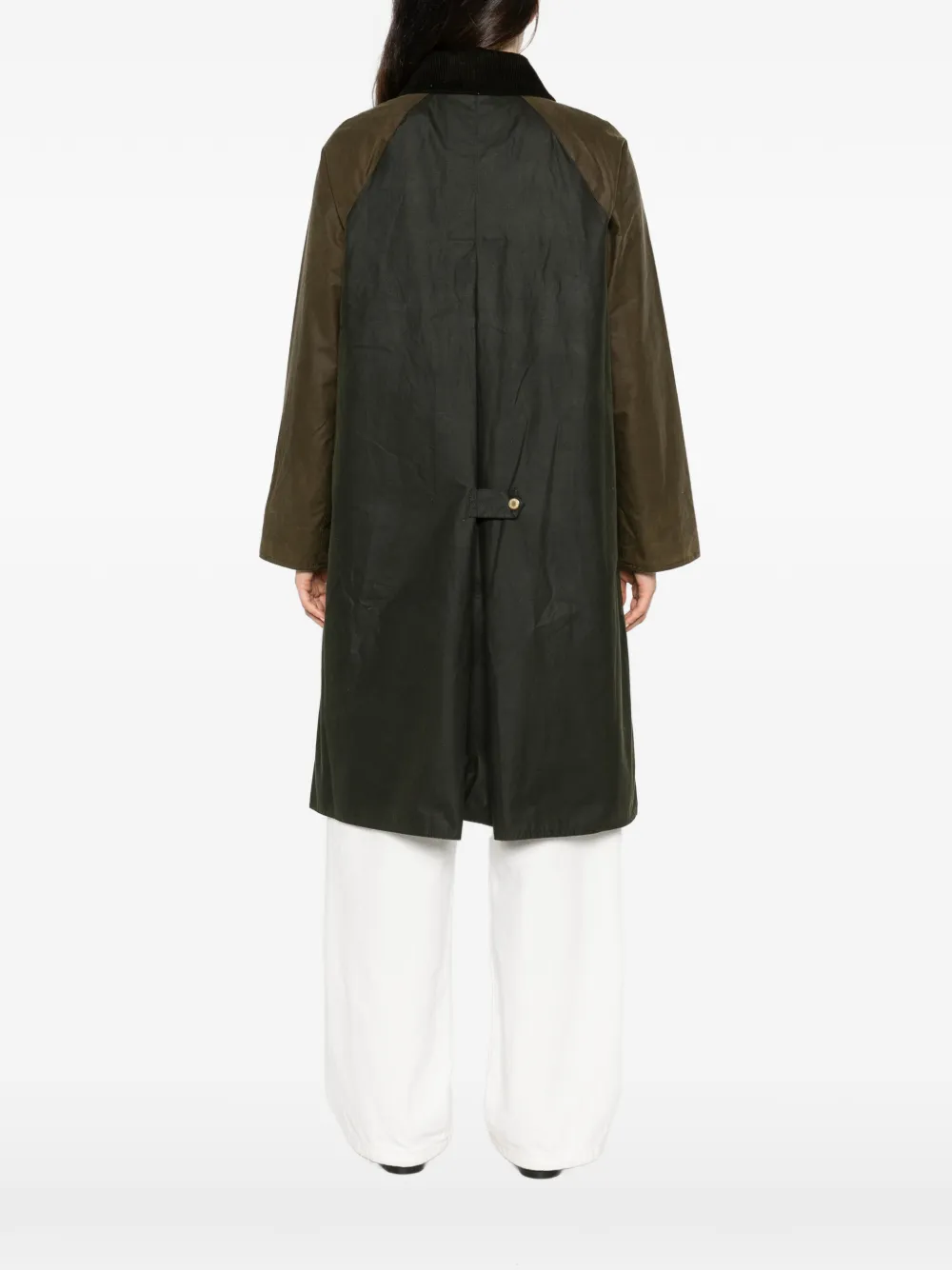 Barbour colour-block corduroy-collar jacket Groen