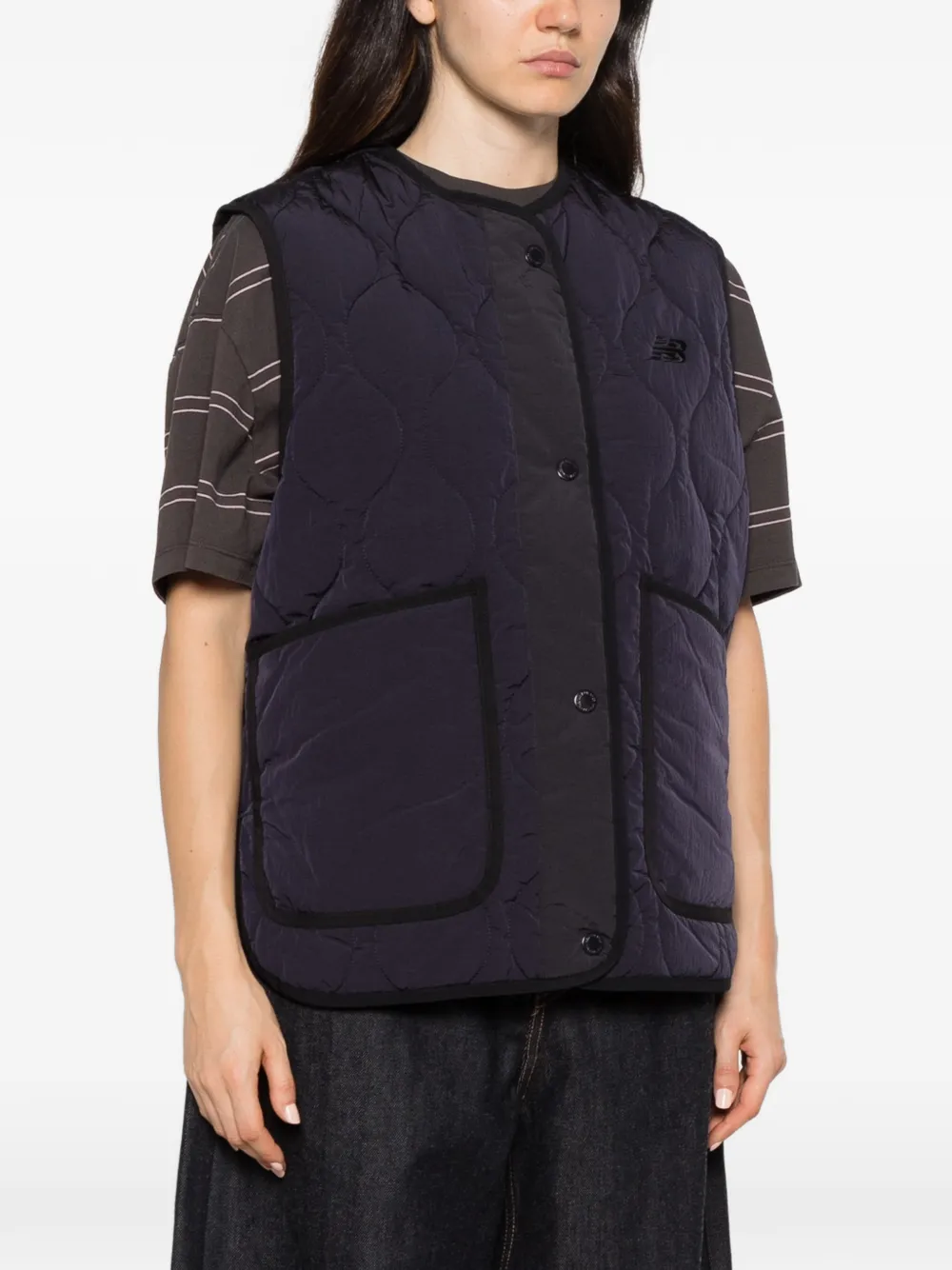 New Balance quilted gilet Blauw