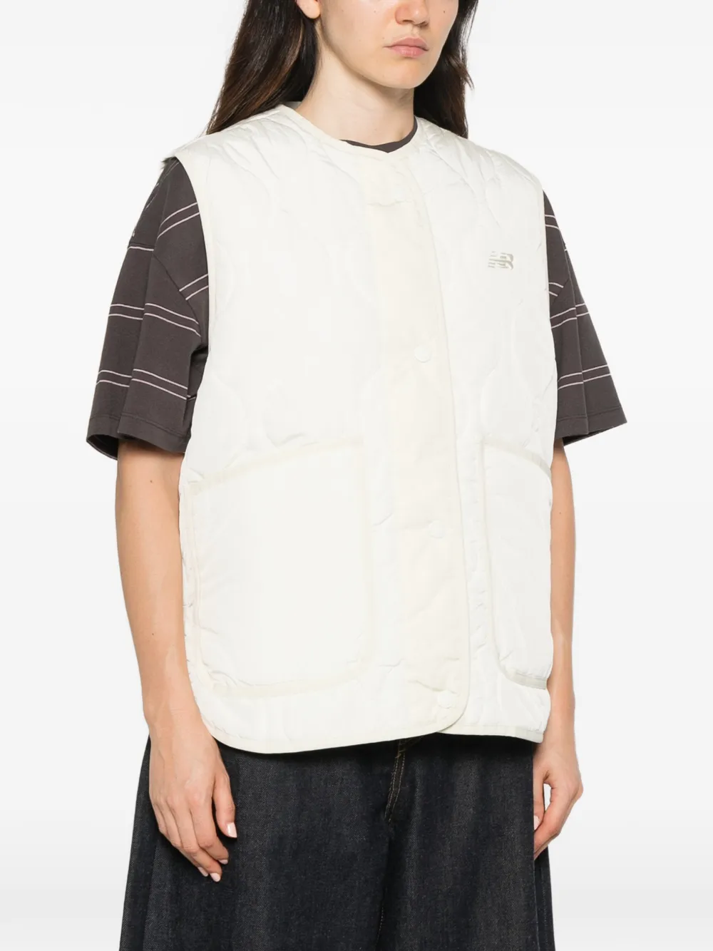 New Balance quilted gilet Beige