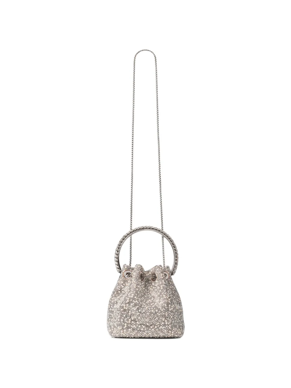 Jimmy Choo Bon crystal-embellished bucket bag Zilver