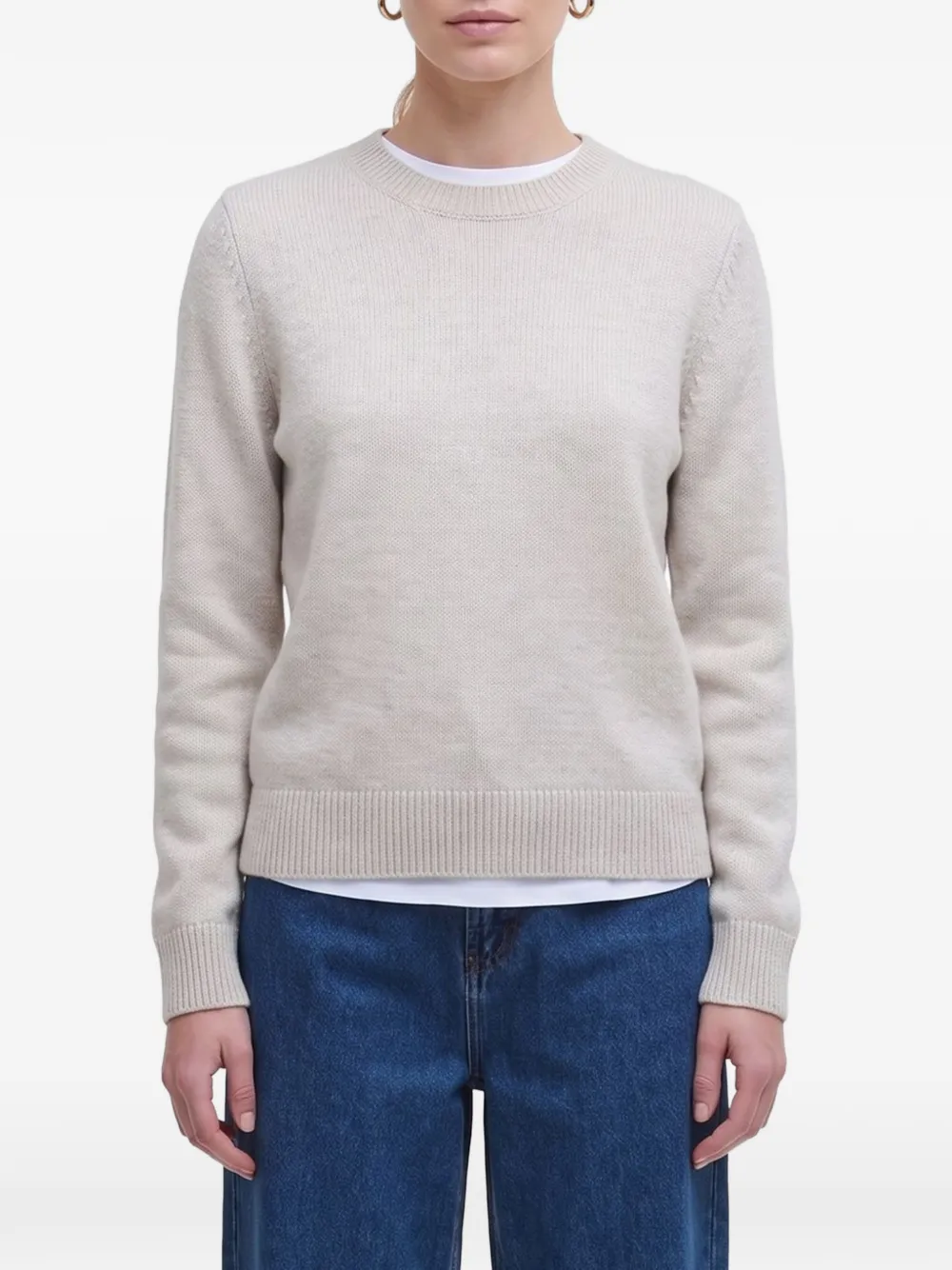 Barbour Woodhouse wool-cashmere crew neck jumper Beige