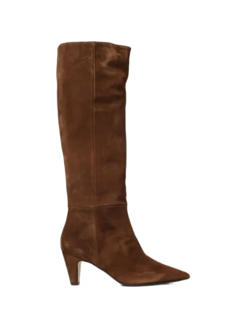 Anna F. suede pointed-toe knee-high boots