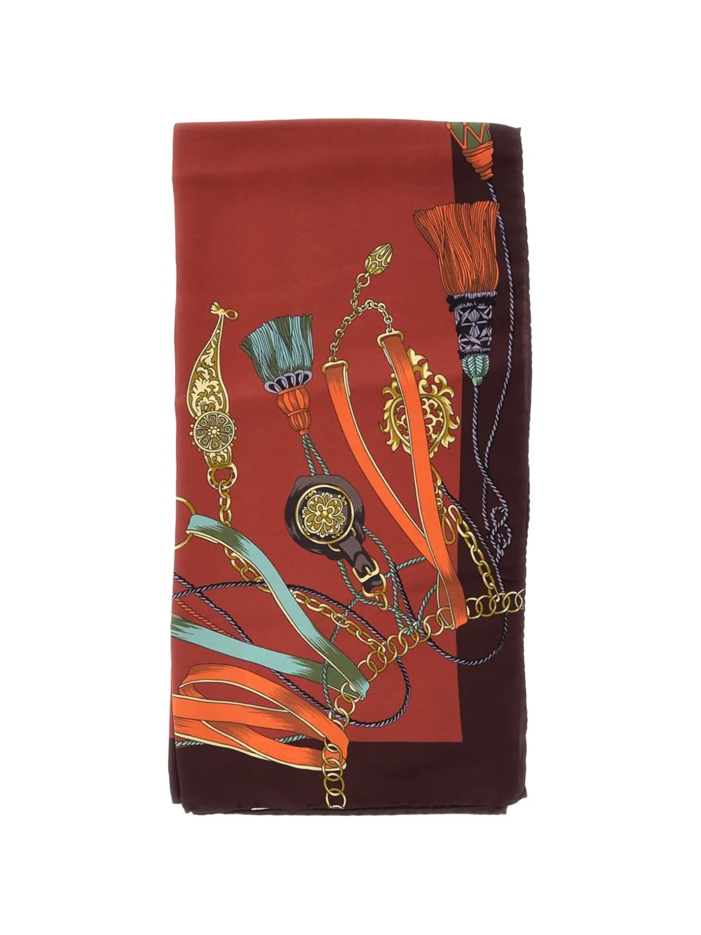 ETRO silk scarf with charm motif - Red