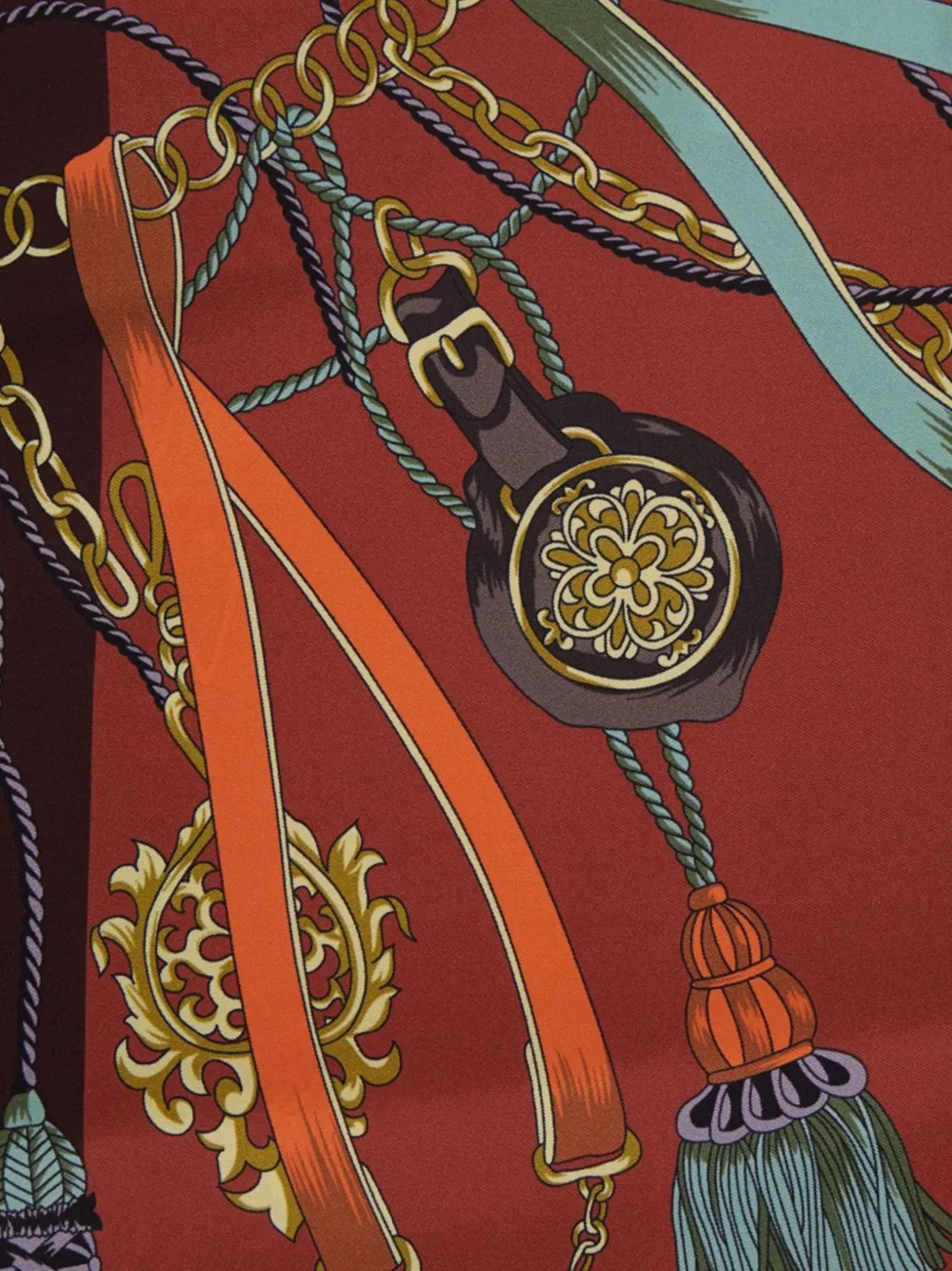 ETRO silk scarf with charm motif Rood