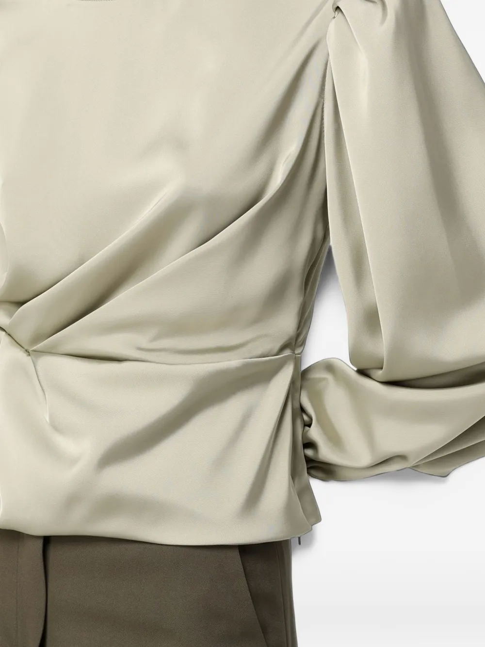 Hanita twist-detail puff-sleeve top Groen