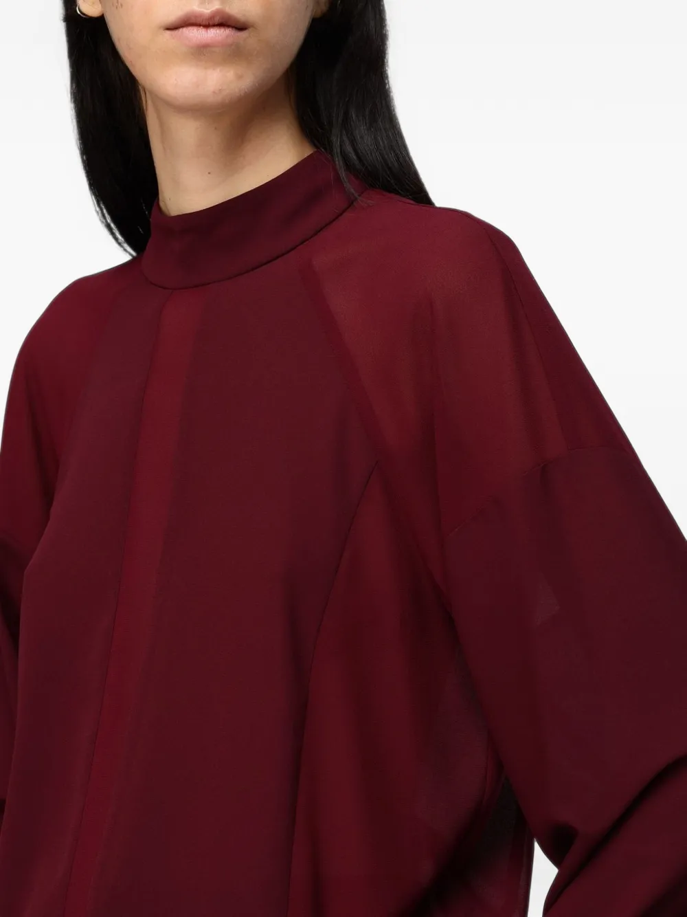Hanita sheer-panelled high-neck top Rood