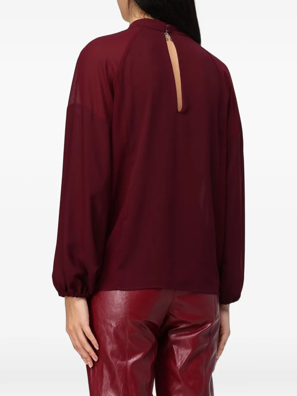 Hanita sheer-panelled high-neck top Rood