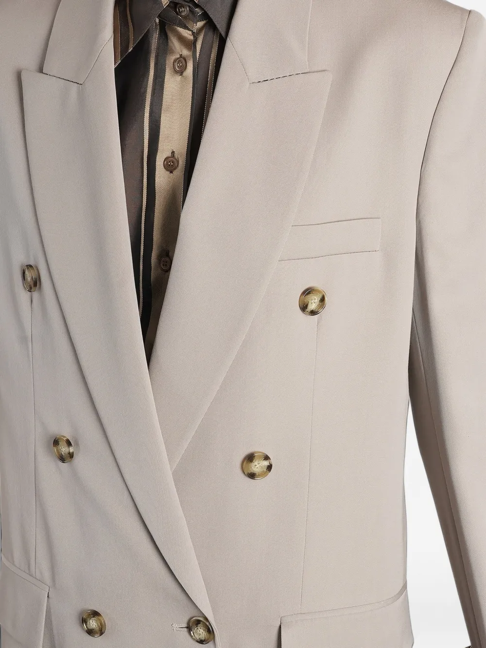 Stella McCartney double-breasted peak-lapel blazer Beige