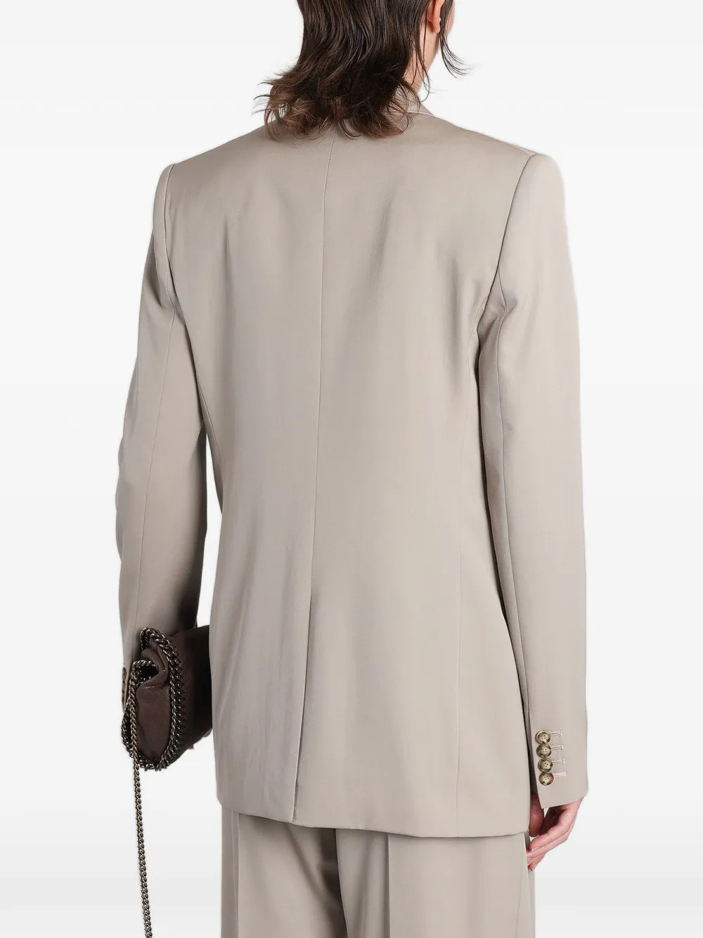 Stella McCartney double-breasted peak-lapel blazer Beige