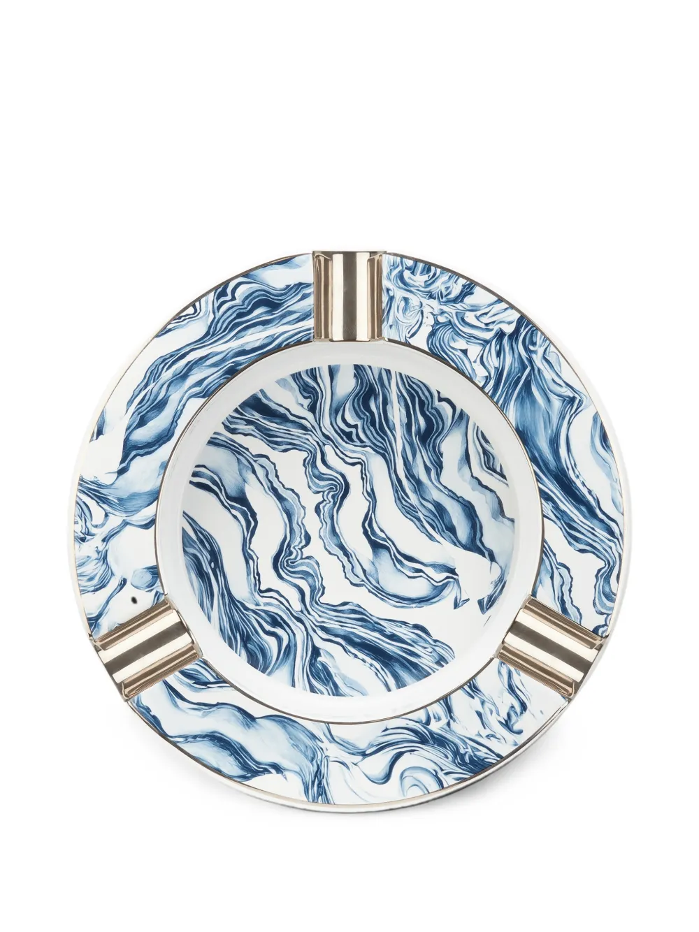 S.T. Dupont marble-print porcelain ashtray - Bianco