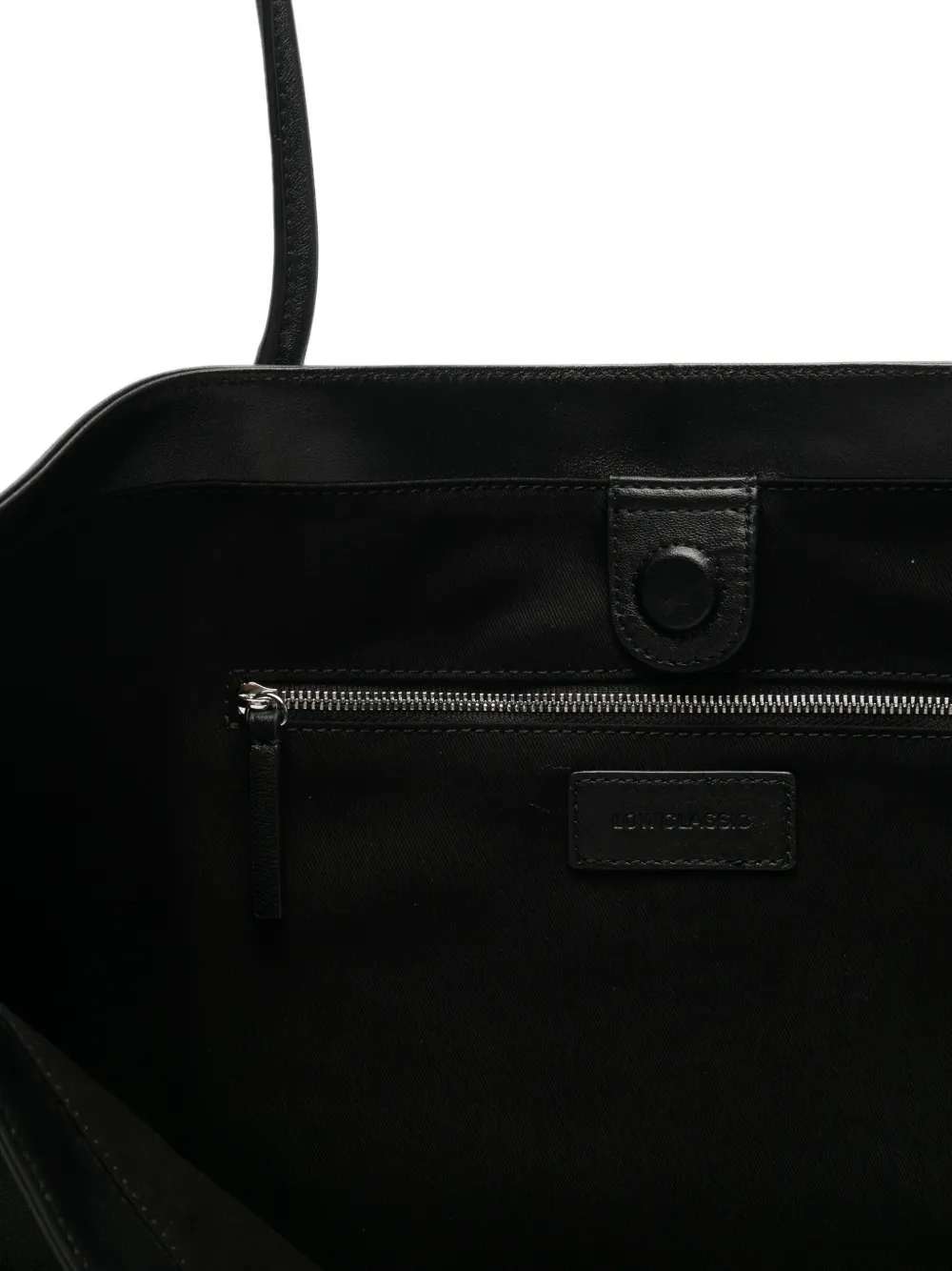 Low Classic Haricot leather tote bag Zwart