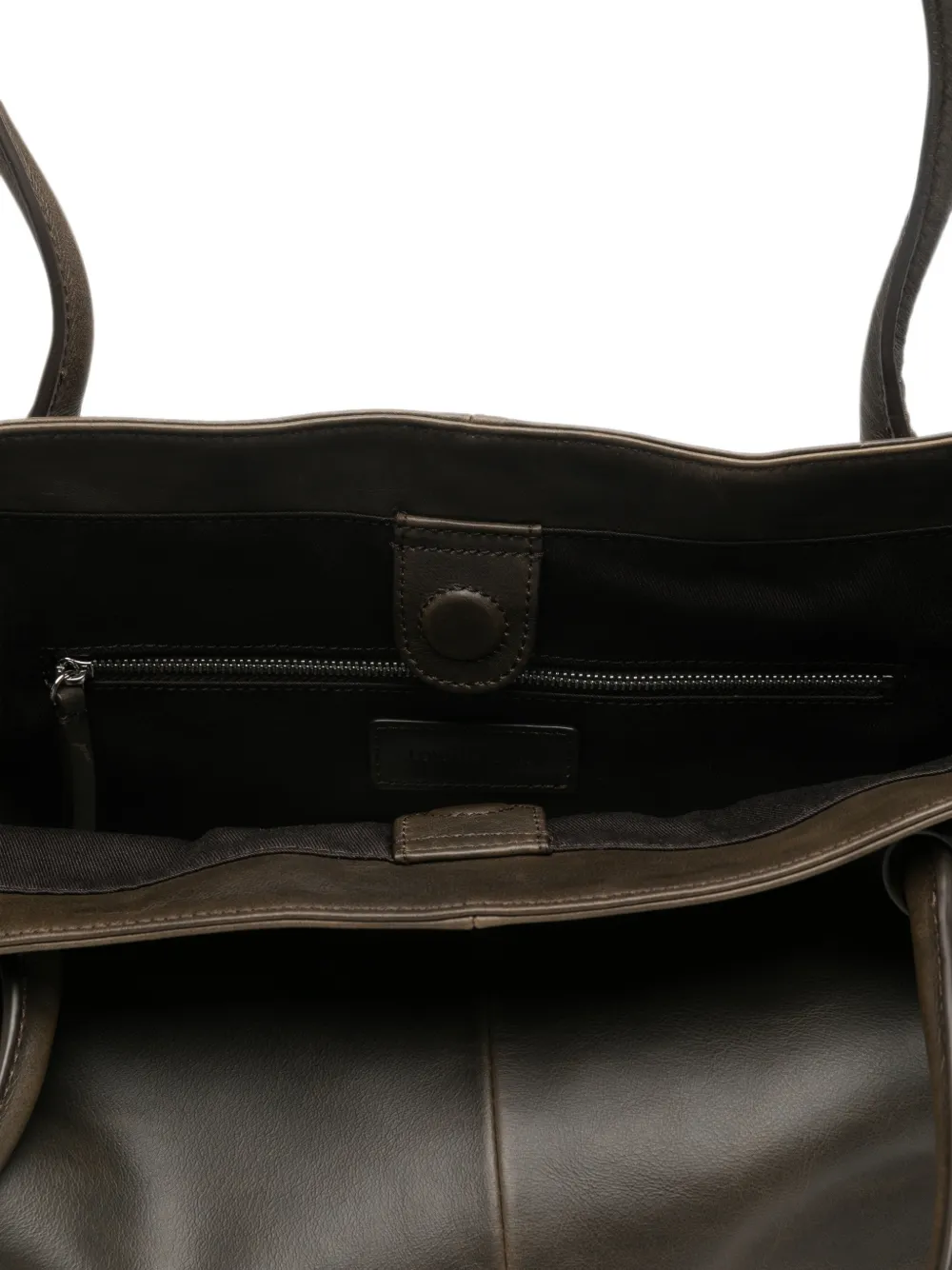 Low Classic Haricot logo-debossed leather tote bag Bruin
