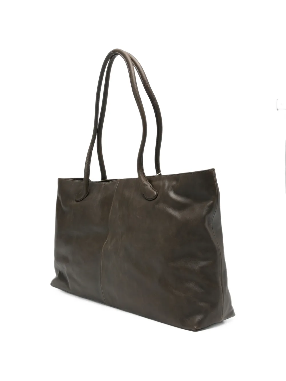 Low Classic Haricot logo-debossed leather tote bag Bruin