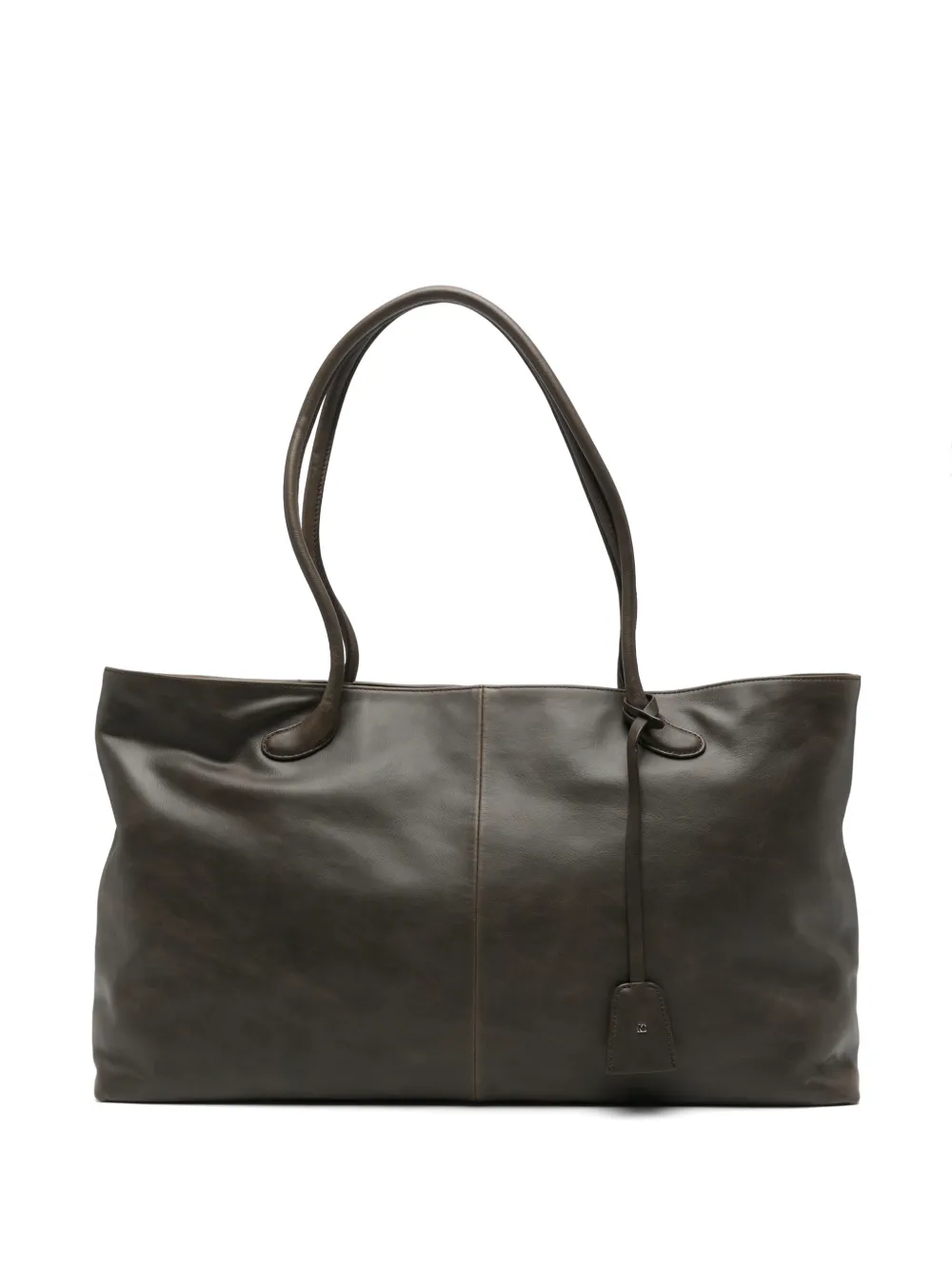 Low Classic Haricot logo-debossed leather tote bag Bruin