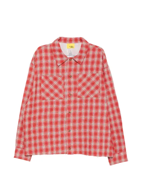 Diet Starts Monday check-print logo-embroidered shirt