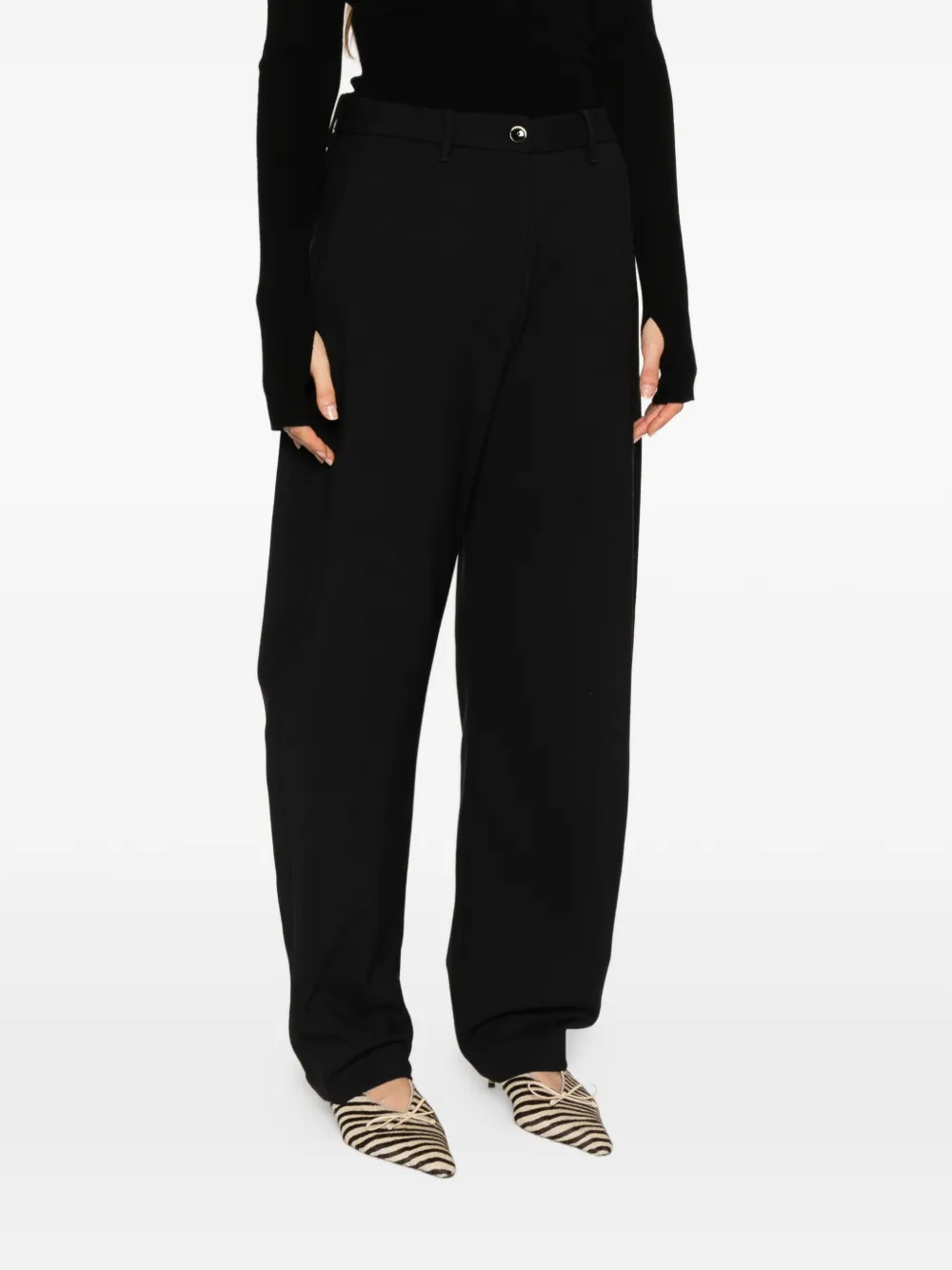 Nine In The Morning Althea belt-loops button-fastening trousers Zwart