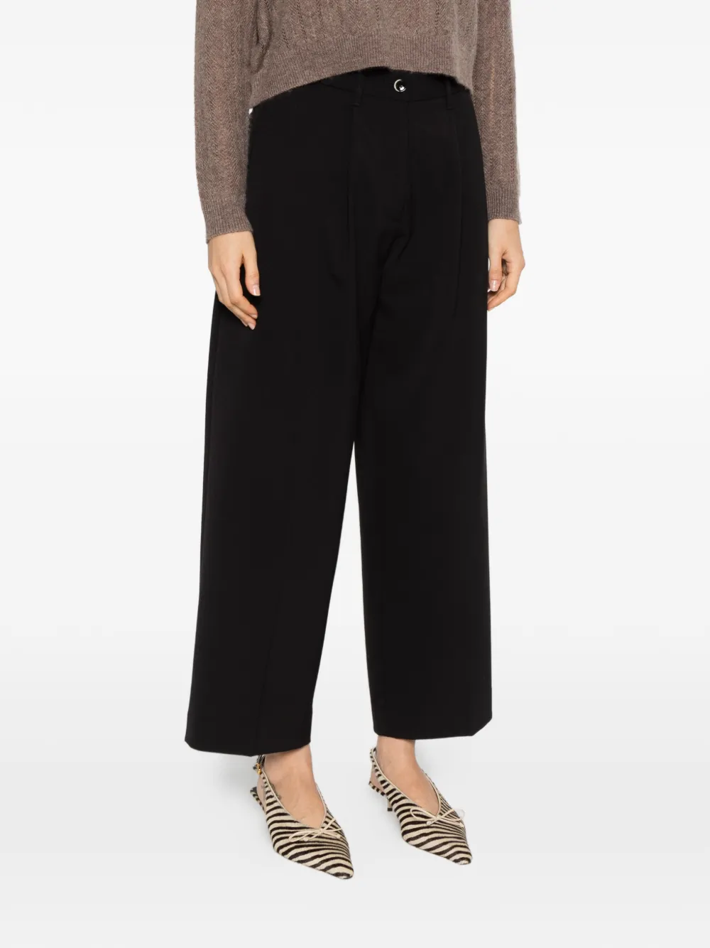 Nine In The Morning Rubino pleated wide-leg trousers Zwart