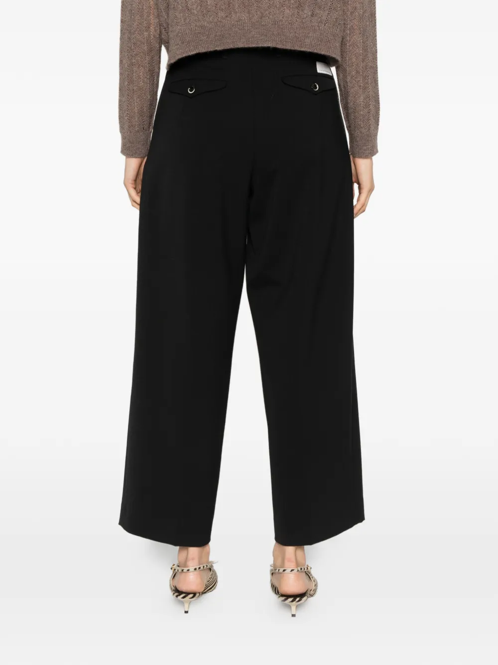 Nine In The Morning Rubino pleated wide-leg trousers Zwart