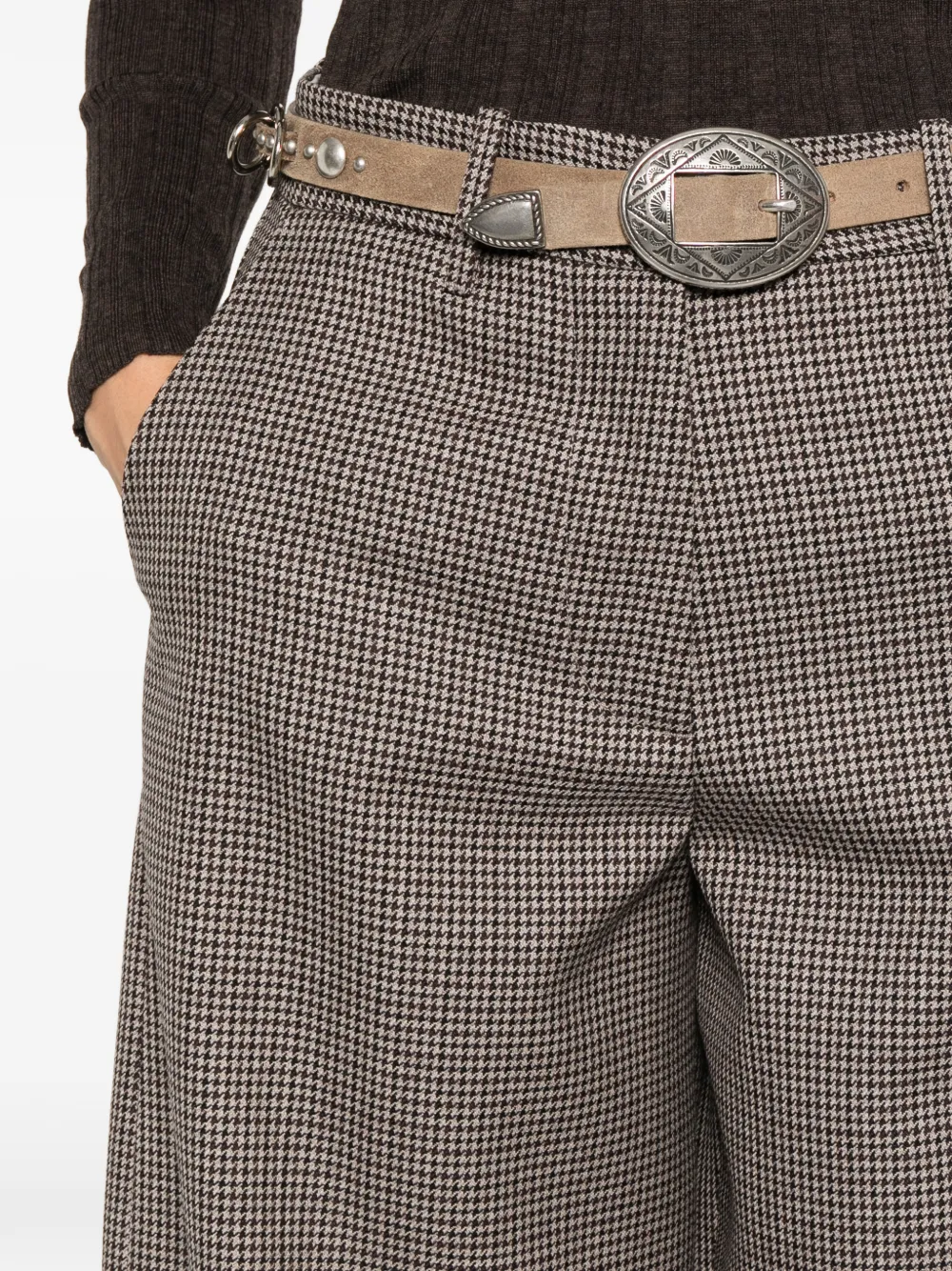 Nine In The Morning Nancy houndstooth-pattern trousers Bruin