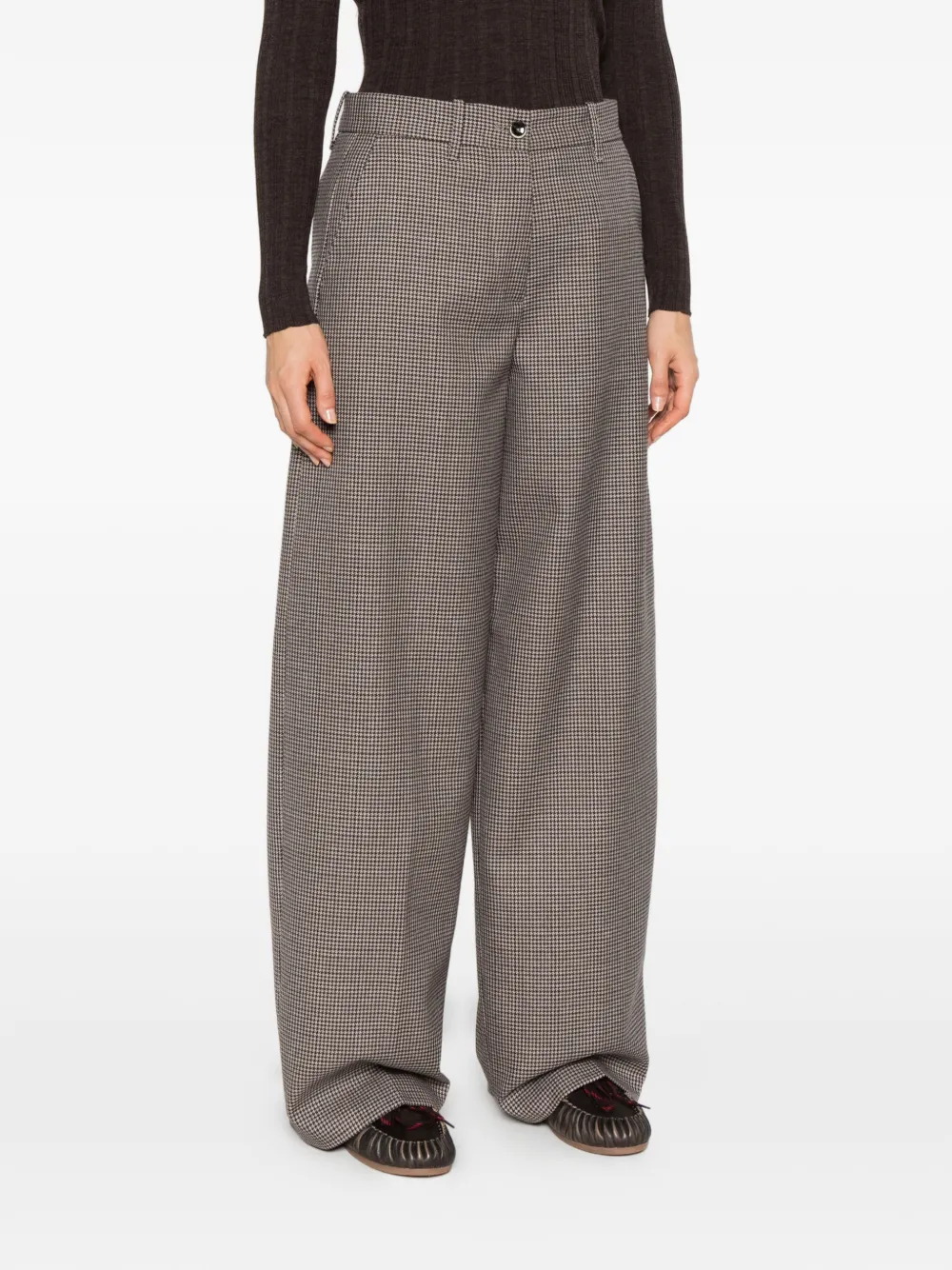 Nine In The Morning Nancy houndstooth-pattern trousers Bruin