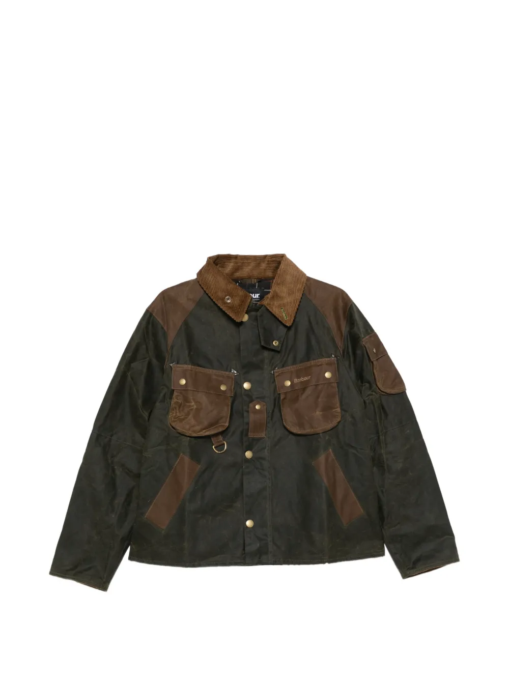 Barbour multi-pocket waxed jacket - Verde