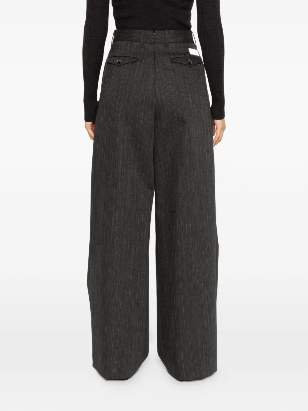 Nine In The Morning Sandra pinstripe-pattern pleated tailored trousers Grijs