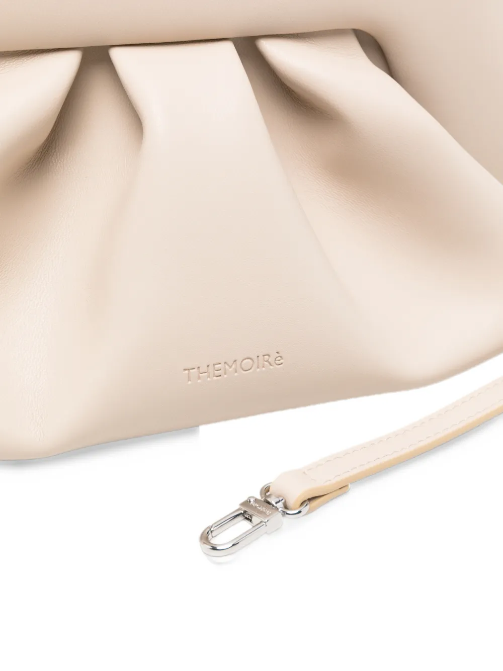 Themoirè Bios ruched clutch bag Beige