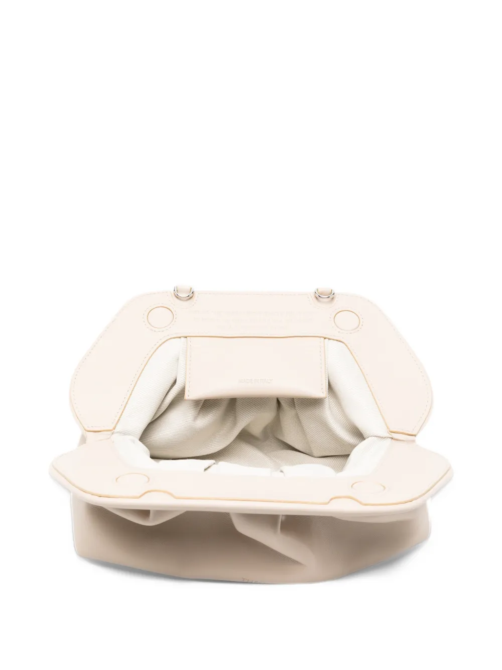Themoirè Bios ruched clutch bag Beige
