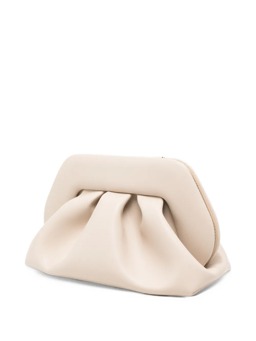 Themoirè Bios ruched clutch bag Beige