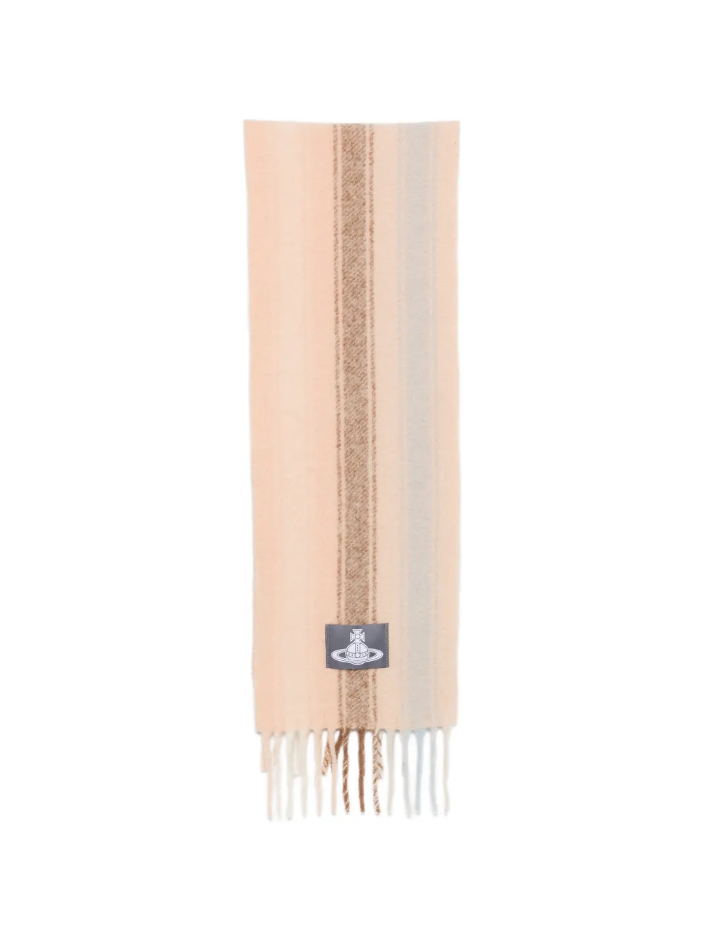 Vivienne Westwood Orb-patch striped scarf - Toni neutri