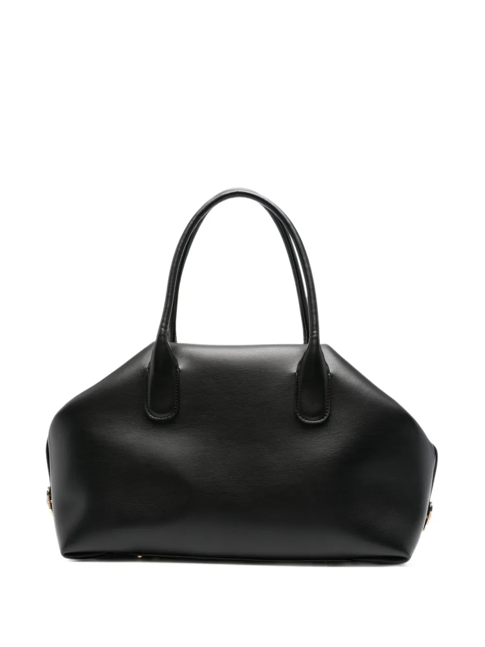 Themoirè medium Talia double-handle tote bag Zwart