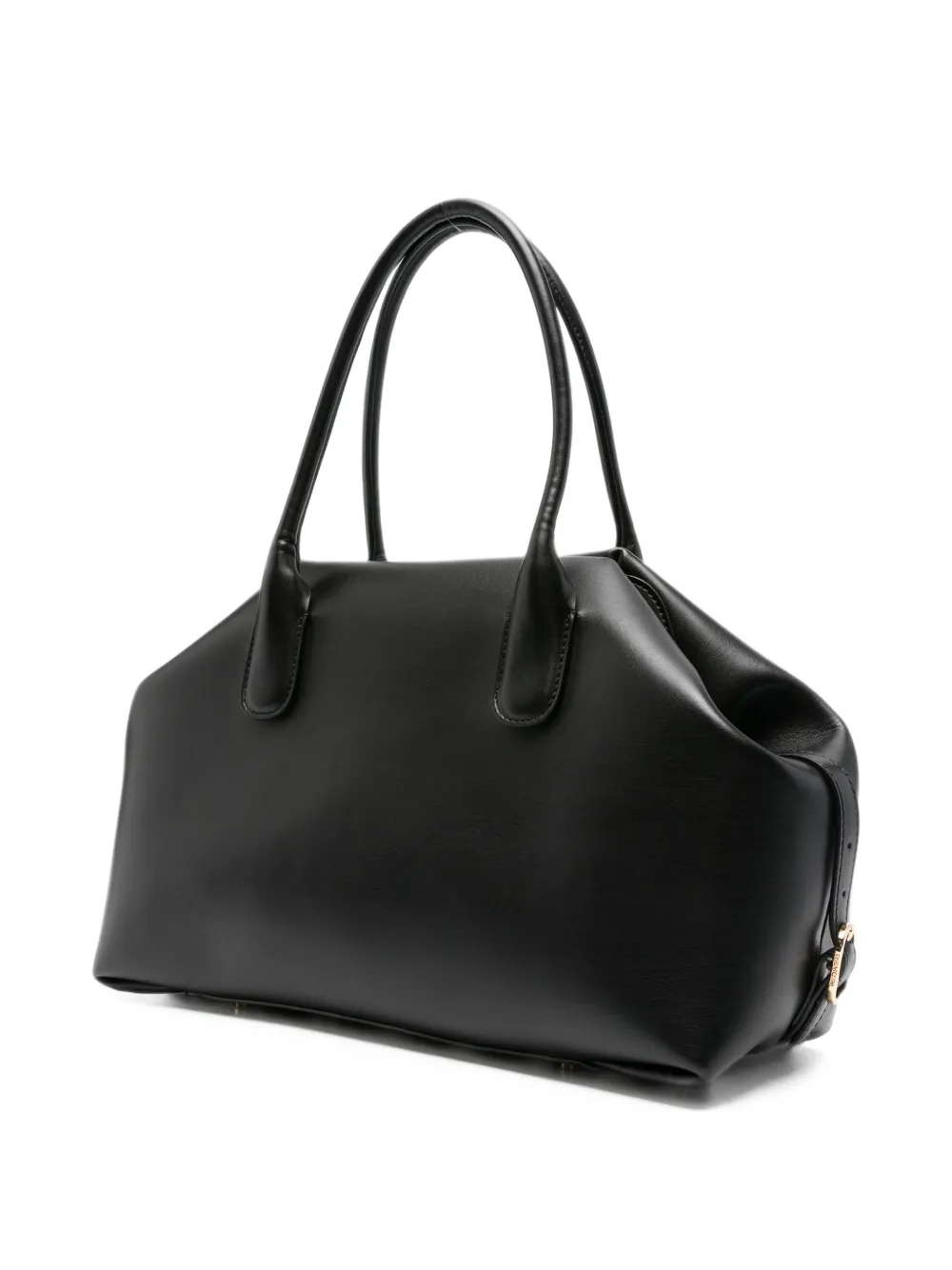 Themoirè medium Talia double-handle tote bag Zwart
