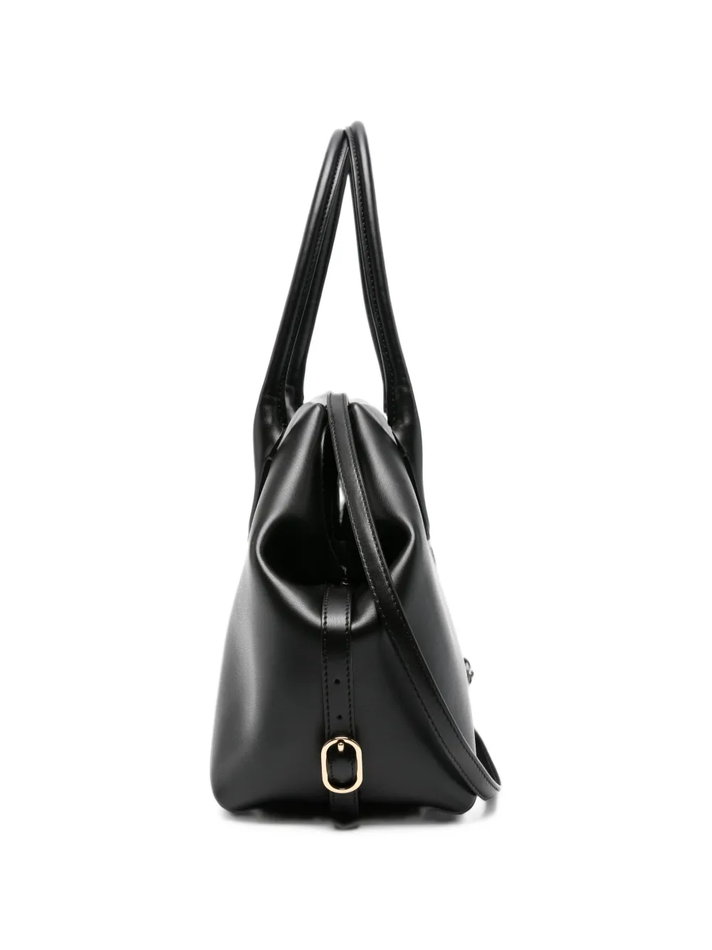 Themoirè medium Talia double-handle tote bag Zwart